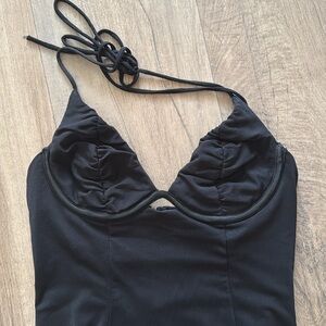 Princess Polly Black Halter Dress